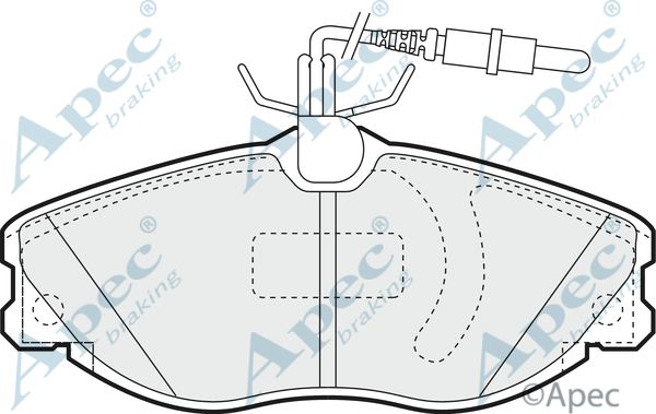 APEC BRAKING stabdžių trinkelių rinkinys, diskinis stabdys PAD1168